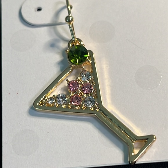 Isaac MIZRAHI Martini earrings new on card - Picture 2 of 4